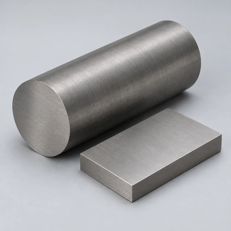 AI material illustration: Titanium sample; appearance varies by grade and finish.