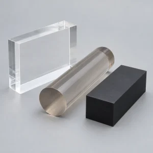 AI material illustration: ABS / PC / PMMA sample; appearance varies by grade and finish.