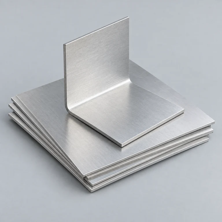 AI material illustration: Aluminum sheet sample; appearance varies by grade and finish.
